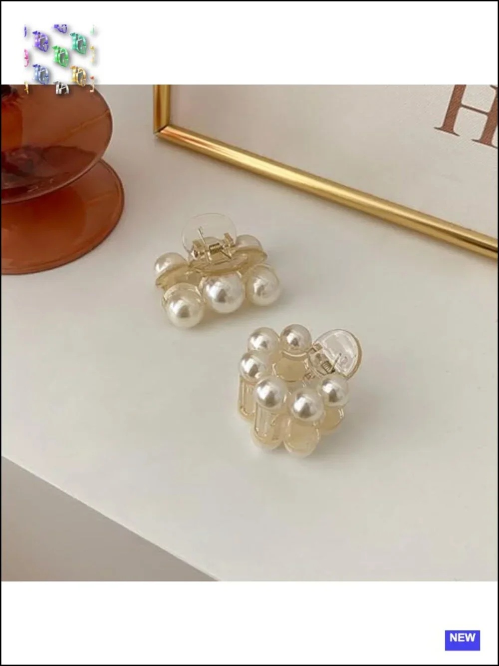 3 Pearl Hair Claw Clips Non-Slip Strong Hold Hair Accessories